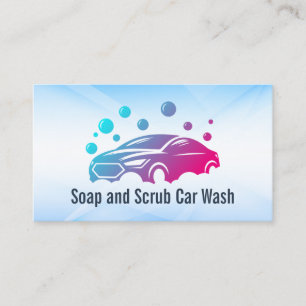 Car Wash and Detailing Soap bubbles Business Card