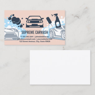 Car Wash and Detailing   Soap Bubbles Business Card