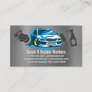 Car Wash   Auto and Bubbles   Cleaners Business Card