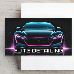 Car Wash & Auto Detailing QR Code Business Card