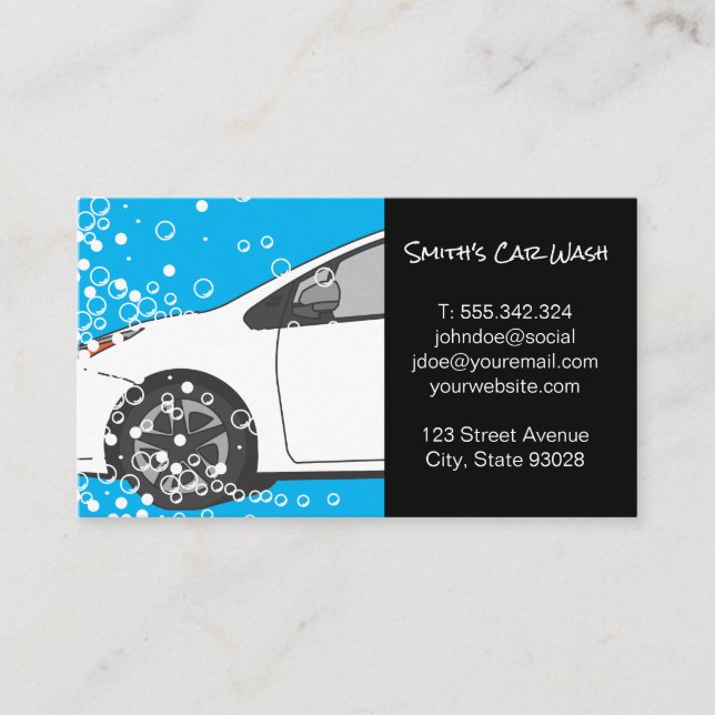 Car Wash | Automobile | Bubbles Business Card (Front)