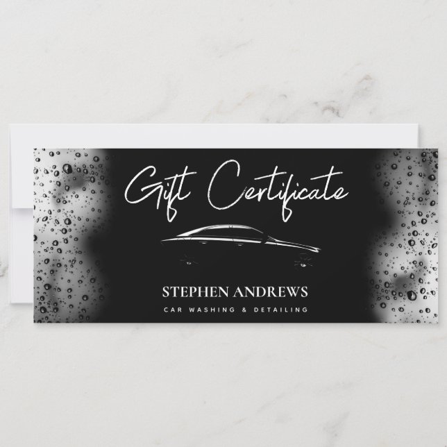 Car Wash Automotive Clean Gift Certificate Voucher (Back)