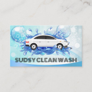 Car Wash Bubbles | Soap Suds Splash Background Business Card