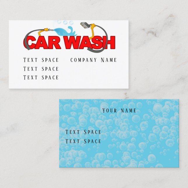 Car Wash Business Card (Front/Back)