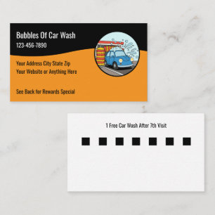 Car Wash Business Cards Reward Design