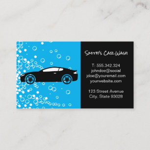 Car Wash Cleaning Service Sports Car Business Card