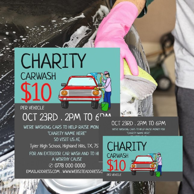 Car Wash Design, Charity Car Wash Event Advert Flyer (Creator Uploaded)