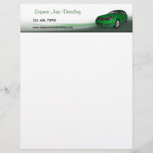 Car Wash Detailing Letterhead Template