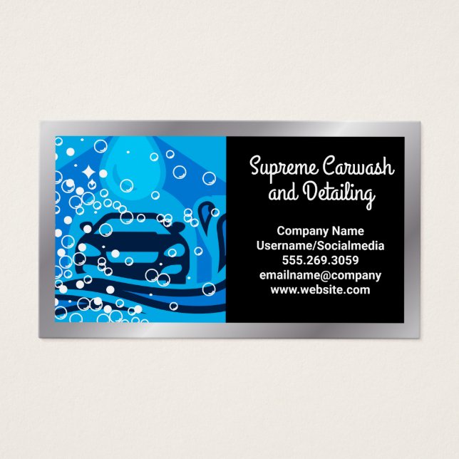 Car Wash Logo Cleaning Service | Bubbles (Front)