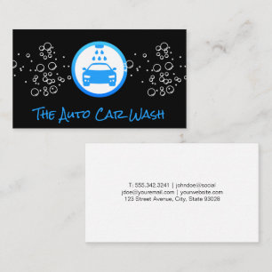 Car Wash Logo Soap Bubbles Business Card
