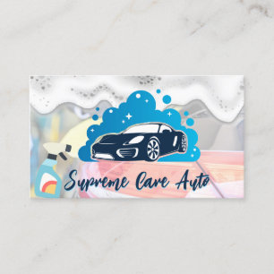 Car Wash Logo   Soap Suds and Bubbles Business Card