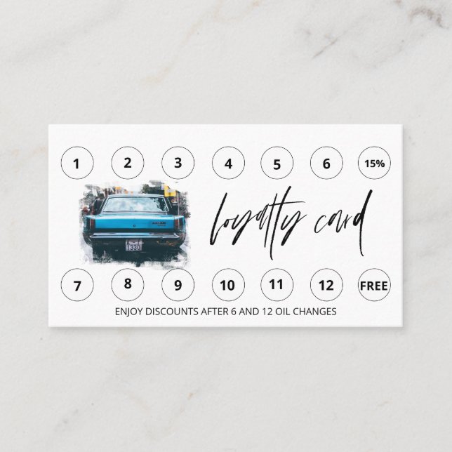 *~* Car Wash - Lube QR LOGO Rewards Thank you Loyalty Card (Front)