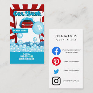 Car Wash motor sales valet service Business Card