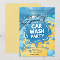 Car Wash party Invitation – Suds Celebration