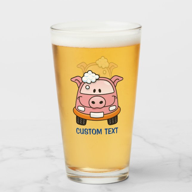 Car Wash Pig Glass (Front Filled)