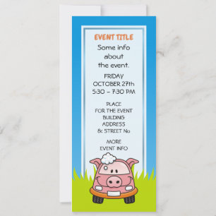 Car Wash Pig Invitation