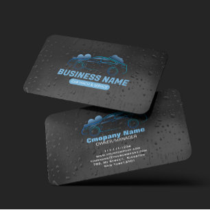 Car Wash & service Auto Detailing Water Drop  Business Card