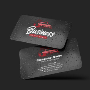 Car Wash & service Auto Detailing Water Drop Business Card