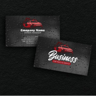 Car Wash & service Auto Detailing Water Drop Business Card