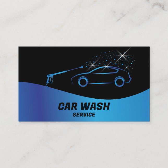 Car Wash Service Pressure Washing Auto Detailing Business Card (Front)