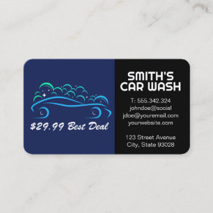 Car Wash Services Soap Bubbles Business Card