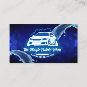Car Wash   Water Splash and Bubbles Business Card