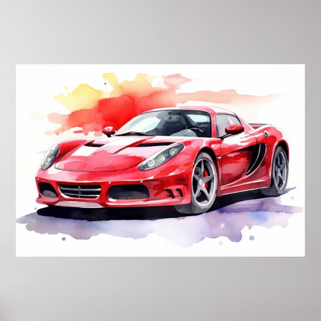 Car watercolor poster (Front)