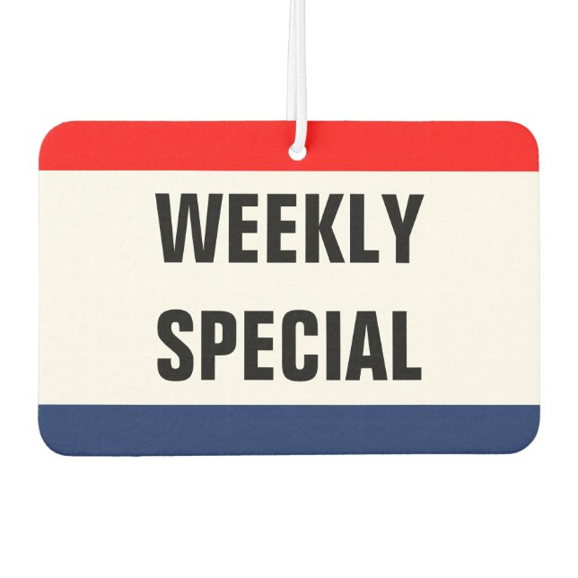 Car weekly special Promo Signage Customise it Car Air Freshener (Front)