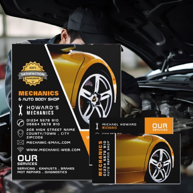 Car Wheel, Auto Mechanic & Repairs Advertising Flyer (Creator Uploaded)