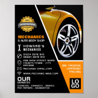 Car Wheel, Auto Mechanic & Repairs Advertising