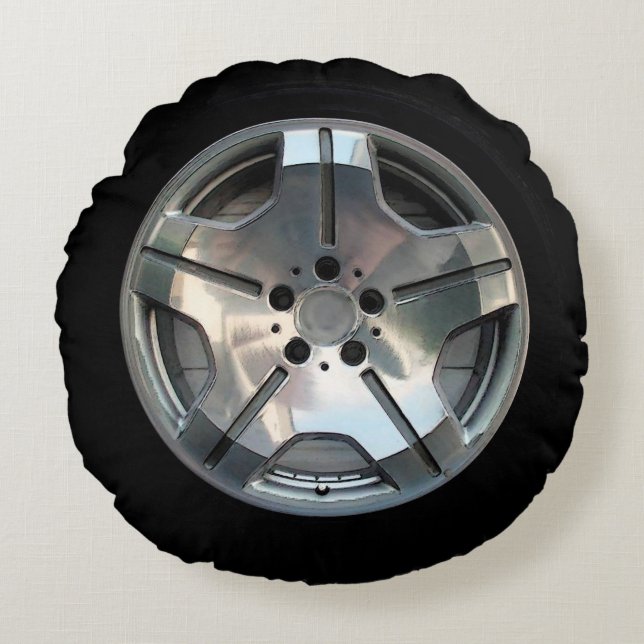 Car Wheel Throw Pillow (Front)