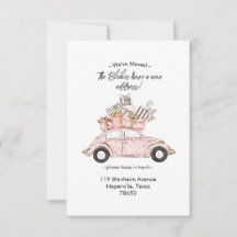 Car with Boxes We've Moved Invitation