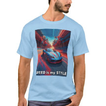 Car with red and blue effects