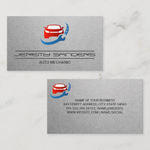 Car Wrench Road Auto Repair Fix Logo Business Card