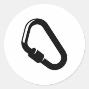 Carabiner Camping Logo On A Pocket Funny Adventure Classic Round Sticker