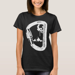 Carabiner with Mountaineer Mountains Climbing T-Shirt