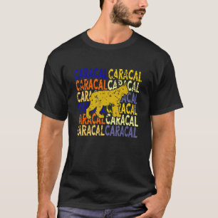 Caracal Cat Vintage Wild Cat Lynx  Coated Animal T-Shirt