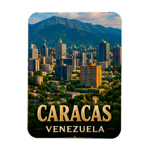 Caracas Venezuela Mountain Skyline Travel Souvenir Magnet
