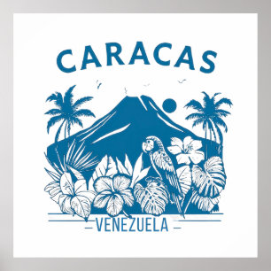 Caracas Venezuela tropical retro design Vintage Poster
