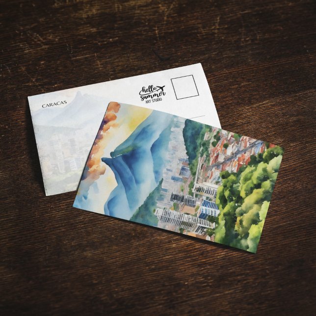 Caracas Venezuela Watercolor Postcard (Creator Uploaded)