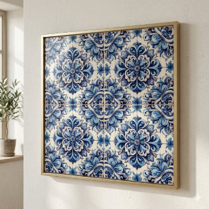 Caracol Azul Talavera Mexican Ceramic  Tile