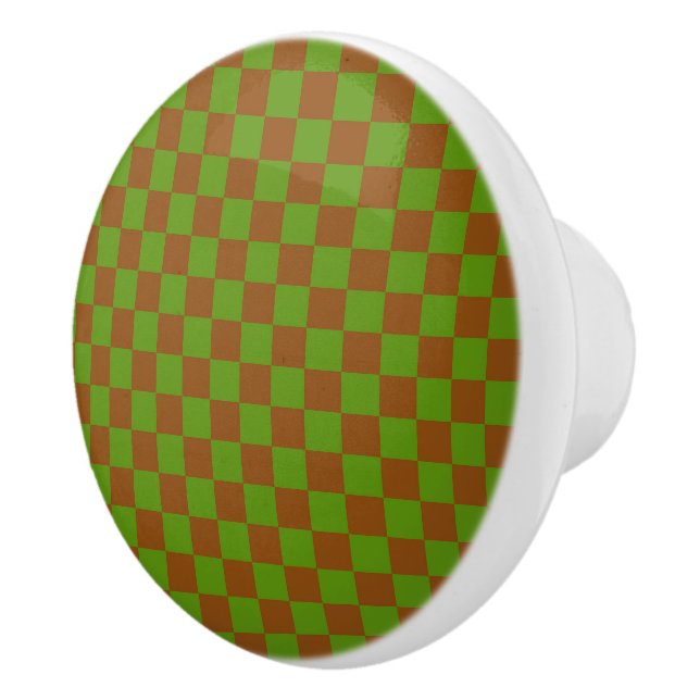 Caramel apple checkered board pattern ceramic knob (Right)