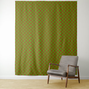 Caramel apple checkered board pattern tapestry