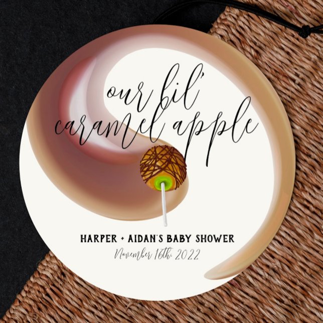 Caramel Apple - Green Baby Shower Favour Sticker (Creator Uploaded)