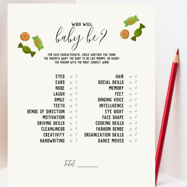 Caramel Apple - Green Who Will Baby Be? Game (Creator Uploaded)