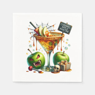 Caramel Apple Martini Halloween Paper  Napkin