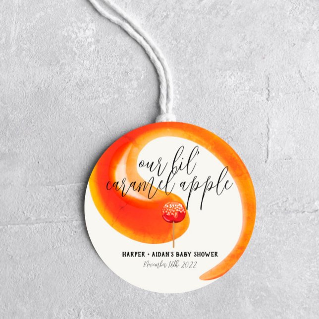 Caramel Apple - Red Baby Shower Favour Sticker (Creator Uploaded)