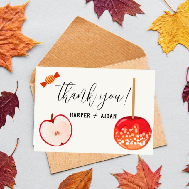 Caramel Apple - Red Baby Shower Thank You Card (Creator Uploaded)