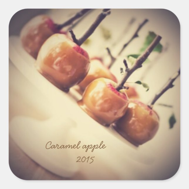 caramel apple square sticker (Front)