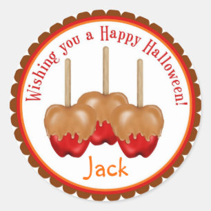 Caramel Apples Halloween Treat Stickers